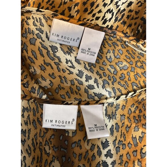 Kim Rogers Leopard Print 2-Piece Set Medium Intimates Robe & Nightgown - Picture 7 of 14